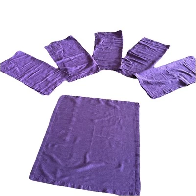 Crate & Barrel Purple Plum Rayon Blend EXTRA LARGE 20x20” Napkins Set Of 6 - Image 1 of 4