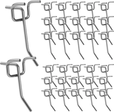 30 Pezzi Ganci per Pannelli Forati, Ganci per Pannello Forato Portautensili, Gan - Immagine 1 di 4