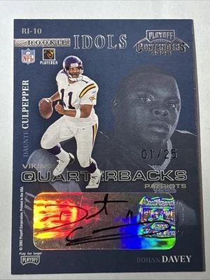 2002 Contenders Rookie Idols Autograph Daunte  Culpepper Rohan Davey 1/25!! - Image 1 of 2