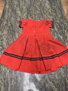 Antikes Kinderkleid 1890er Vintage rot gefaltet viktorianisches Zeitalter - Bild 1 von 16