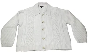 Quince Women Australian Merino Wool Collared Cable Knit Cardigan Sweater Size S - Picture 1 of 8