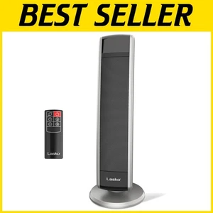 Black Oscillating Tower Heater, 1500W, Remote Control, Timer - Picture 1 of 12