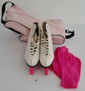 Clobber ISK8 White Ice Skates with Pink Covers & Carry Bag Size 33 UK 1 I3 G450 - Picture 1 of 19