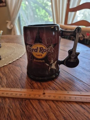 Hard Rock Cafe Houston 7.25"×6.5"×3" Coffe Mug/Beer Stein with Guitar Handle NEW - Image 1 of 4