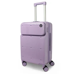 World Traveler Dejuno Avery Smart 20" Carry-On Luggage with USB Ports - Lavender - Picture 1 of 8