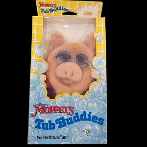 Vintage 80er Muppet Babys Miss Piggy Tub Buddies BADEHANDSCHUH PLÜSCH waschbar hergestellt in den USA - Bild 1 von 10