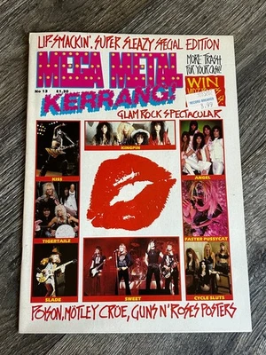Kerrang Magazine Mega Metal #13 Kiss Hanoi Rocks Angel Motley Poster Guns Sweet - Image 1 of 4