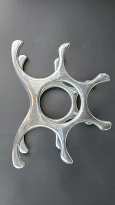 Vintage Mid Century Modern Aluminum Wine Rack Holder – 6 Bottles - Minimalist - Image 1 of 4