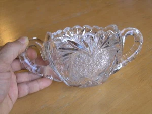 Fantástico Tazón Manijado Antiguo ABP American Brilliant Período Cortado (1876-1914) - Imagen 1 de 12