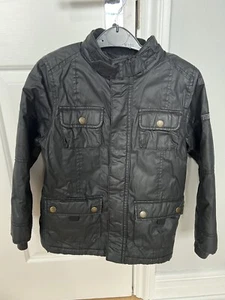 H&M Boys Lined Black Jacket Size 6-7 Years-Collared Zip Up - Picture 1 of 5