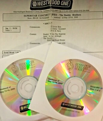 RADIO SHOW 5/13/00 SUPERSTAR CONCERT DOOBIE BROTHERS LIVE  90 MIN/16 TUNES - Image 1 of 3