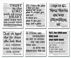 Bibelverse Wanddeko Kunstdrucke - 6er Set (8x10) Bibel Schrift Zitate - Bild 1 von 8