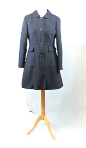 V By Very Single Breast Textured Navy Pea Coat Size 14 Uk CR024 AA 06 - Picture 1 of 7
