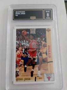 1991 UPPER DECK #44 MICHAEL JORDAN BASKETBALL CARD CHICAGO BULLS GMA 8 NM-MT - Picture 1 of 2