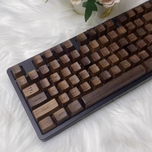60/87/108 Walnut Wood Retro keycap Mechanical keyboard OEM High Keycaps Boxed ﻿ - Picture 1 of 17