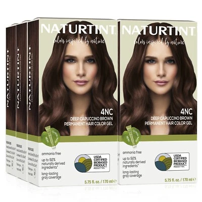 Color de cabello permanente Naturtint 4NC marrón capuchino profundo 5,07 fl oz (paquete de 6) Foto 1 de 4