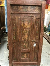 AntiqueDoor 18C Ancient yoga,Barn Door,Spiritual Antique IndianTribal HandCARVED