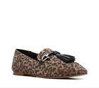 Clarks Ladies * Pure 2 Tassel *Leopard Print Flat Leather Shoe UK 6.5 D
