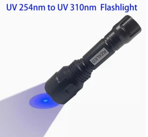 Linterna LED de onda corta UVC UVB 250nm a 310nm luz ultravioleta para minerales - Imagen 1 de 9