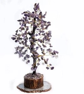 Natural! Árbol de dinero bonsai de piedra preciosa de cristal amatista FengShui buena suerte 300 fichas - Imagen 1 de 4