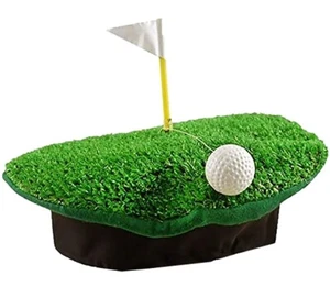 Mens Crazy Golf Beret Hat with Ball and Flag Unisex Fancy Dress Party Accessory - Picture 1 of 4