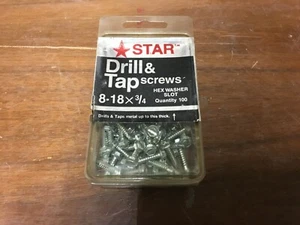 100 Count Box of 8-18 X 3/4'' Hex Head Drill/ Tap Screws Sheet Metal Screws - Picture 1 of 3