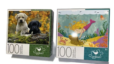 Rompecabezas SIRENA Y CACHORROS 100 piezas 8,75" x 11,25" lote de 2 lindos paquetes Foto 1 de 4