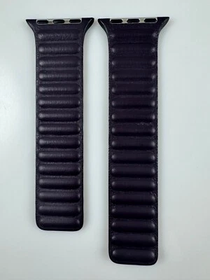 Original Genuino OEM Apple Watch Correa de Eslabones de Cuero 40MM 41MM 42MM Cereza Oscura Pequeño Foto 1 de 4