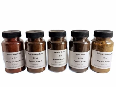 Natural   Earth Pigment Dry Powder   set 5 X 4 fl. oz - Image 1 of 4