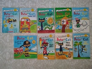 I Can Read My First Reading Level 1 Pete The Cat Books LOT 9x - Imagen 1 de 2