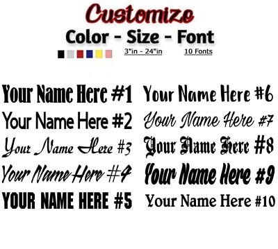 Vinilo personalizado personalizado letras nombre calcomanía pegatina coche ventana vaso frasco Foto 1 de 4