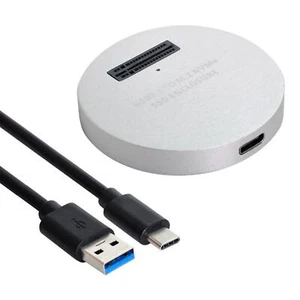 Silver USB3.1 Type C To PCI-E SSD M.2 NVME Enclosure External Reader Converter w - Photo 1/8