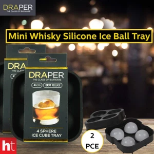 Draper Mini Whisky Silicone Ice Ball Tray 2Pce Fit For Your Cocktail, Popsicles - Picture 1 of 24