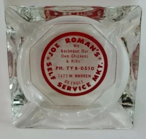 Detroit Michigan Joe Roman's Self Service Mkt. Ashtray W Warren Michigan MI NOS - Picture 1 of 3