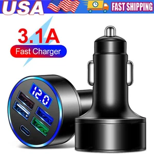 4 USB Port Super Fast Car Charger Adapter for iPhone Samsung Android Cell Phone - Picture 1 of 16