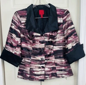 JS Collections Woman Blouse Size 16 W Multicolor 3/4 Sleeve Button Down - Picture 1 of 11