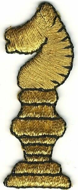 2" Metallic Gold Knight Chess Piece Embroidery Patch - Image 1 of 1
