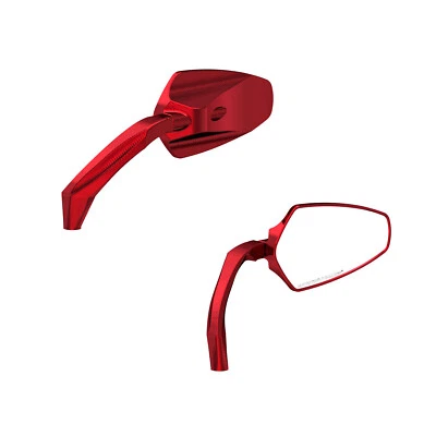 Red Non-Fold Motorcycle Handlebar Rear Mirrors for Harley Softail Dyna FXDL FXDF Foto 1 de 4