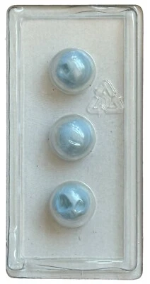 Buttons Light Blue Little Ball Shank 3-Pack 5/16" 8MM Vintage Dill 1289 Germany - Image 1 of 4