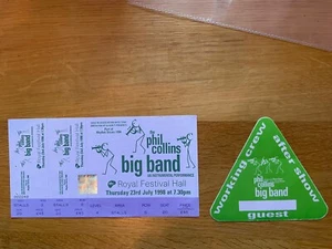 PHIL COLLINS BIG BAND TICKET AND PASS - Imagen 1 de 1