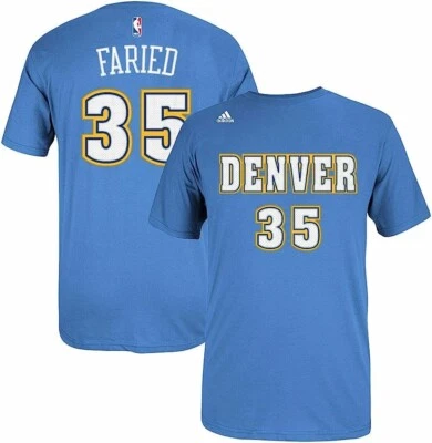Camiseta Adidas Para Hombre Denver Nuggets Faried 35 Manga Corta Cuello Redondo, Azul, Mediana Foto 1 de 4