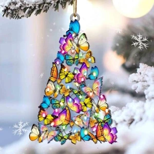 Butterfly Lovely Tree Christmas Hanging Ornament, Butterfly Memorial Gift - Picture 1 of 2