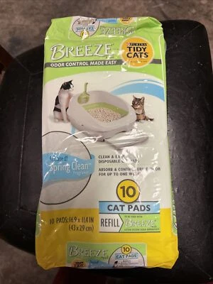 Paquete de recarga de almohadillas Purina Tidy Cats Breeze Cat 10 unidades nuevas limpias con primavera  Foto 1 de 4