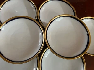 Hutschenreuther Hohenberg Kobaltgold RANDIERTE SUPPENSCHALEN 7ERer Set - Bild 1 von 12