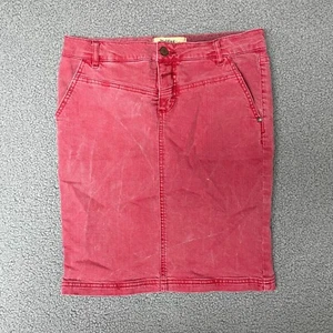 Holding Horses Jean denim Pencil Skirt Womens Size 27 Faded Red - Picture 1 of 9