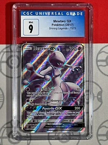 CGC 9 2017 Pokemon TCG Mewtwo GX 72 Shining Legends Full Art Rare Card PSA 9048 - Picture 1 of 2