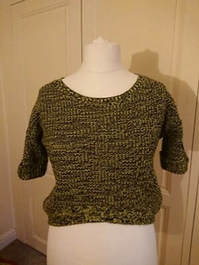 Poof Excellence Cropped Small Ladies Short Sleeved Jumper. Excellent Condition - Picture 1 of 6
