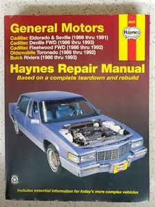 Haynes Repair Manual 38031 Cadillac, Oldsmobile, Buick. 1986 thur 1993 - Picture 1 of 2