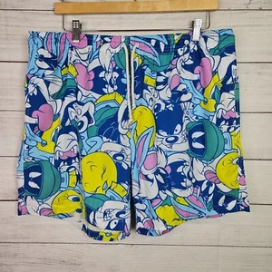 Men's Looney Tunes Lined Character Swim Trucks Shorts Size XL - Picture 1 of 8