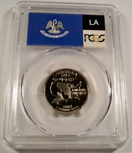 2002-S 25c CLAD PCGS PR70DCAM LOUISIANA QUARTER PROOF DEEP CAMEO PR 70 DC - Picture 1 of 3
